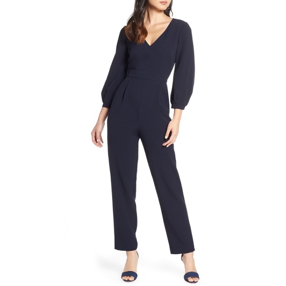 eliza j pleated sleeve jumpsuit